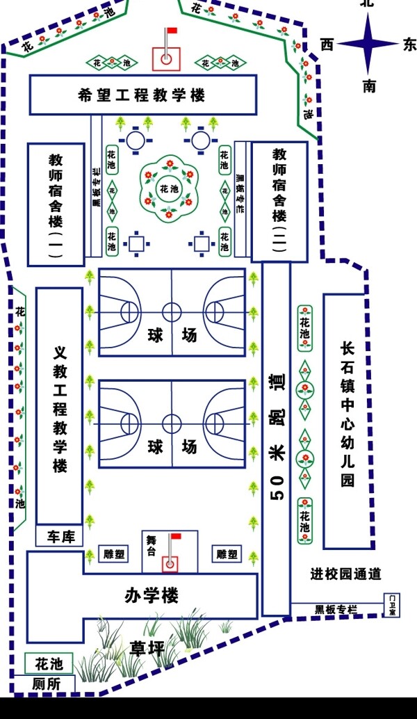 中心小学平面图图片