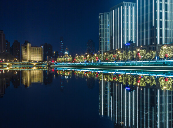 天津海河夜景图片