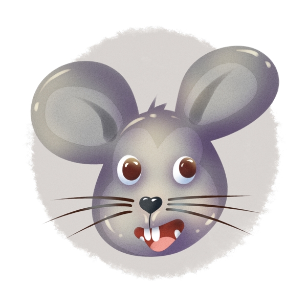 卡通动物头像老鼠