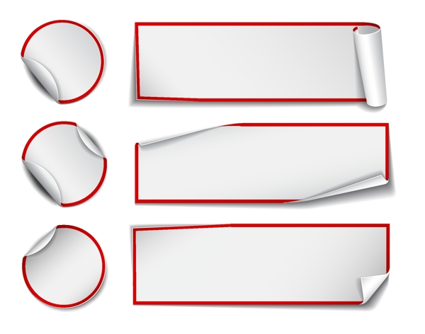 圆形和矩形贴纸矢量素材下载