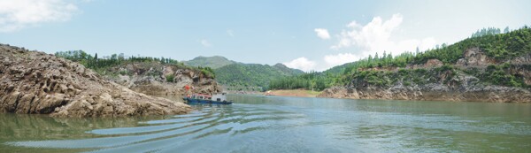 金丝峡仙鹅湖全景图图片