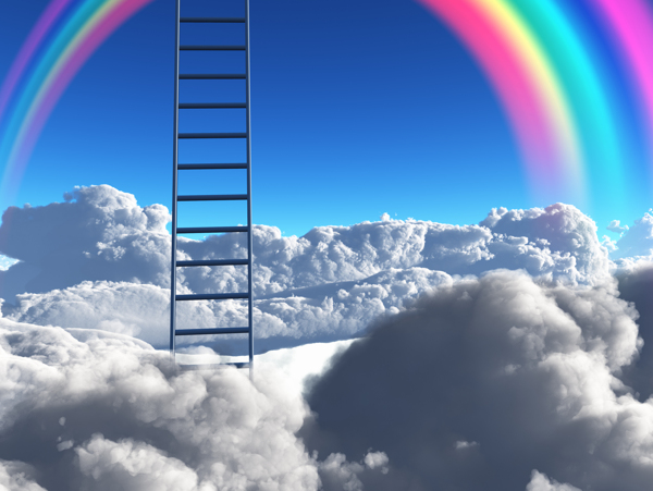 彩虹与梯子创意图