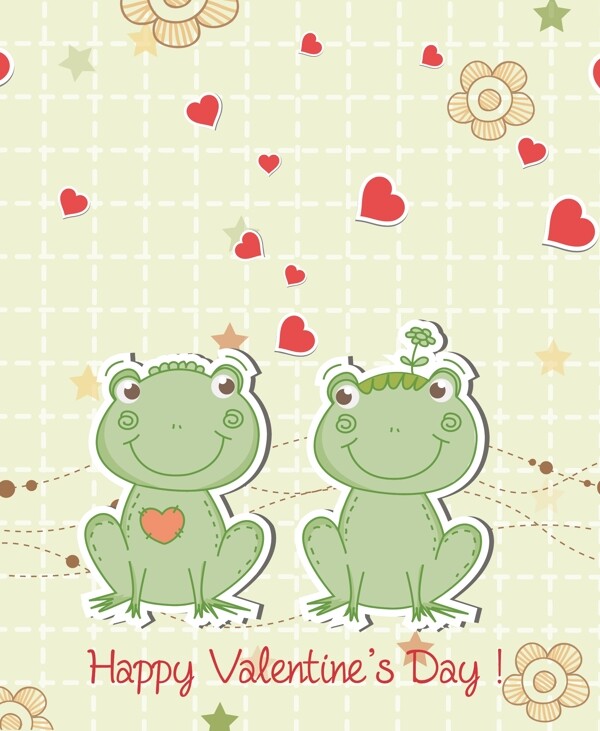 在爱的矢量插画的青蛙