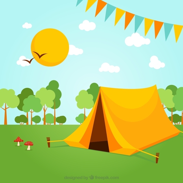 黄色野营帐篷