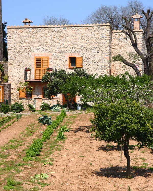 典型的西班牙式别墅和花园