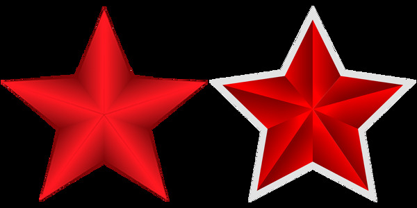 两个红星免抠png透明图层素材