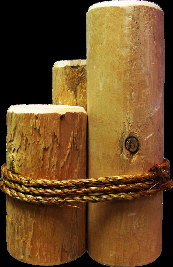 实木桩绳索固定元素