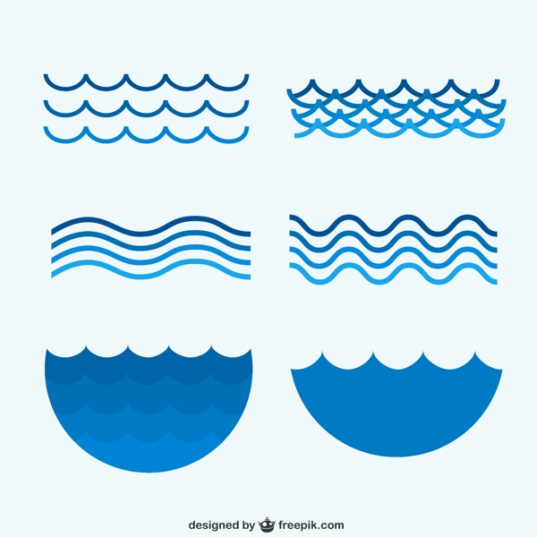 蓝色波浪设计图片