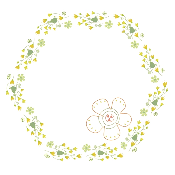 矢量卡通扁平化花卉花纹装饰边框