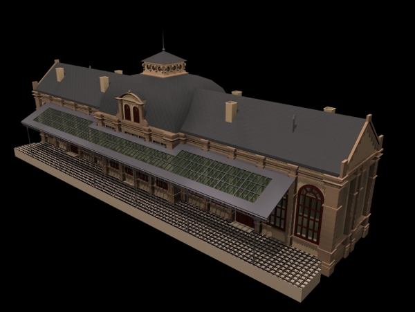 D火车站模型