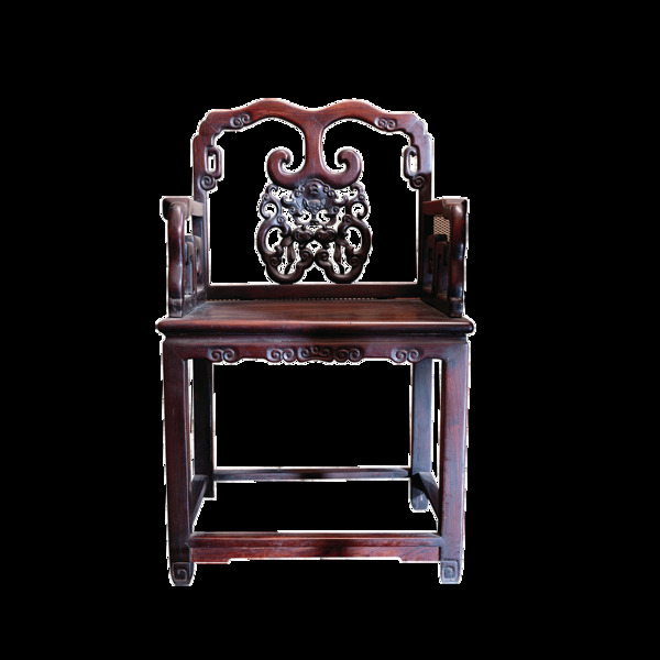 古典实木靠椅实物元素