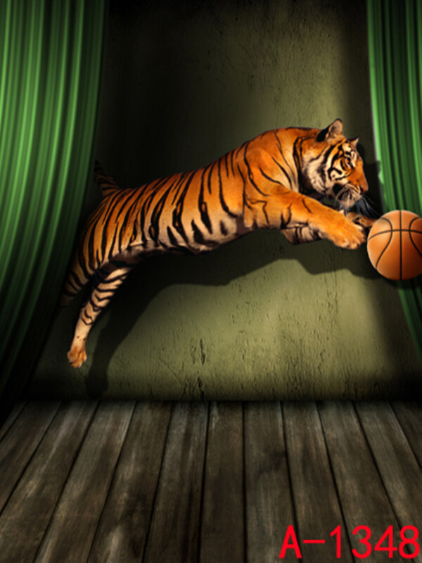 老虎篮球背景布