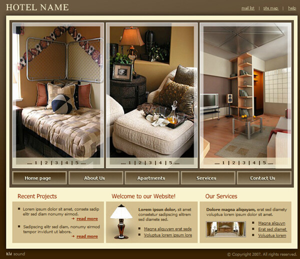 豪华酒店网页模板