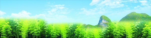 竹林远山背景图