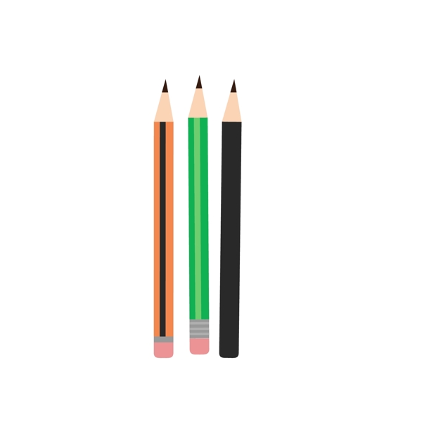 三支铅笔文具卡通矢量元素