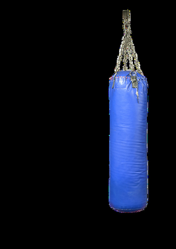 蓝色长条拳击沙包免抠png透明素材
