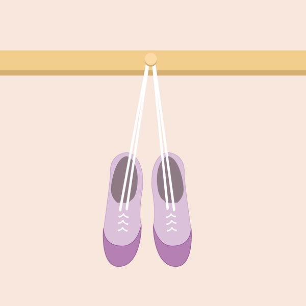 悬挂紫色鞋子AI矢量设计图