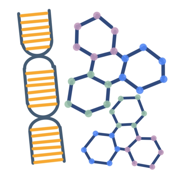 化学菱形的分子插画