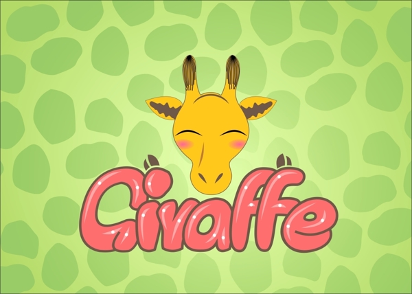长颈鹿卡通形象logo
