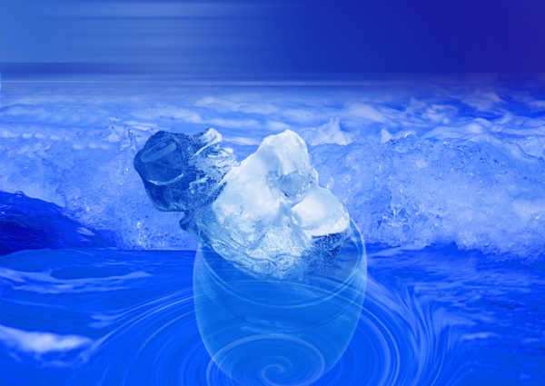 蓝色冰水背景分层素材