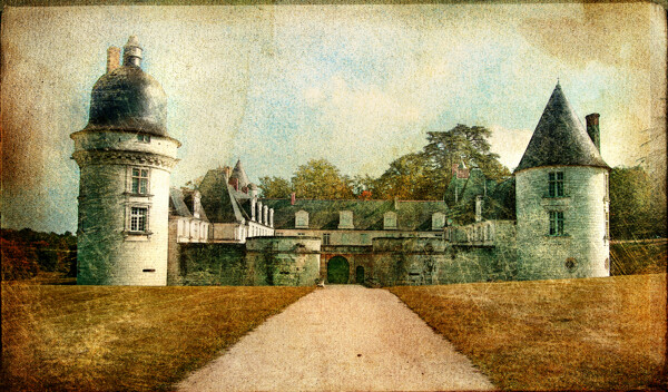 欧洲庄园城堡油画