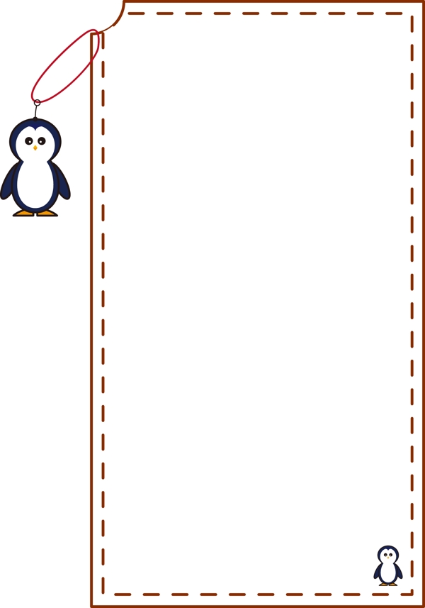 企鹅边框矢量卡通可爱动物可商用元素
