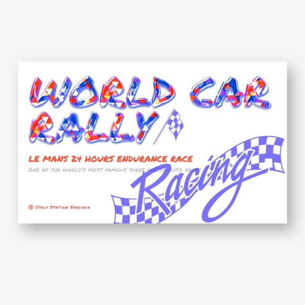 与创造性的字体的抽象世界汽车集会横幅