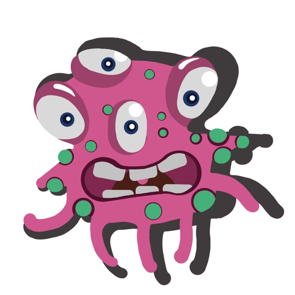 粉色病毒细菌插画