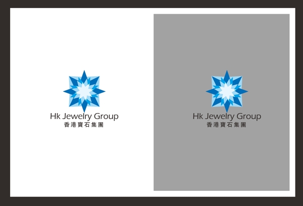 蓝色渐变星形logo设计