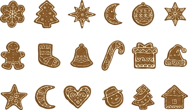 姜饼干字母PNG免抠设计素材