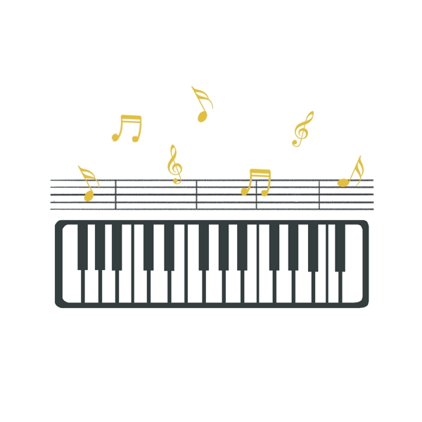 清新钢琴乐器插画