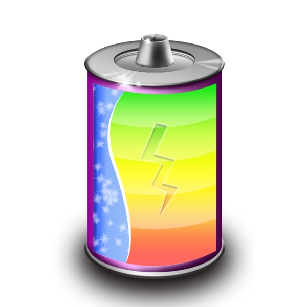 彩色充电电池图标
