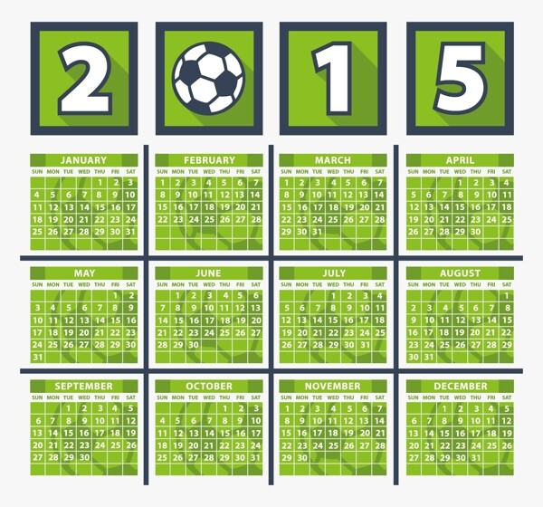 2015绿色足球年历图片