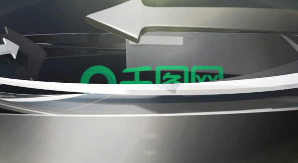 三维立体扭曲旋转箭头展示logo模板