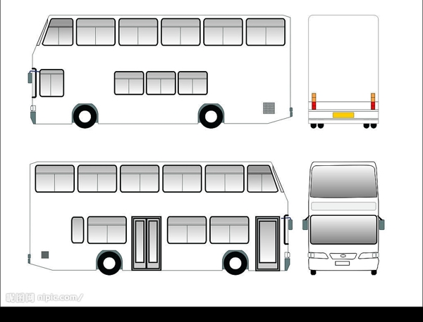 矢量图双层公交车图片