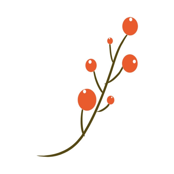 红色水彩花卉PNG素材