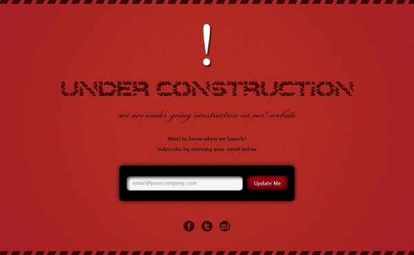 红色在建设网页模板PSD