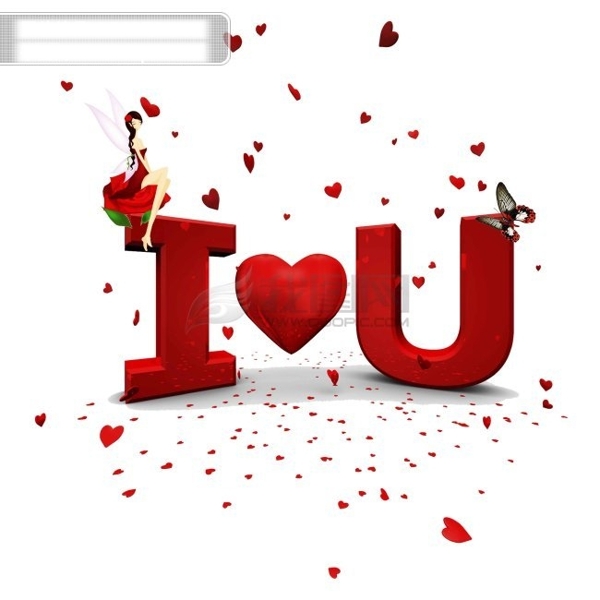 情人节字体设计psd设计模板下载浪漫之恋玫瑰花瓣