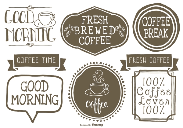 手绘咖啡品牌图标