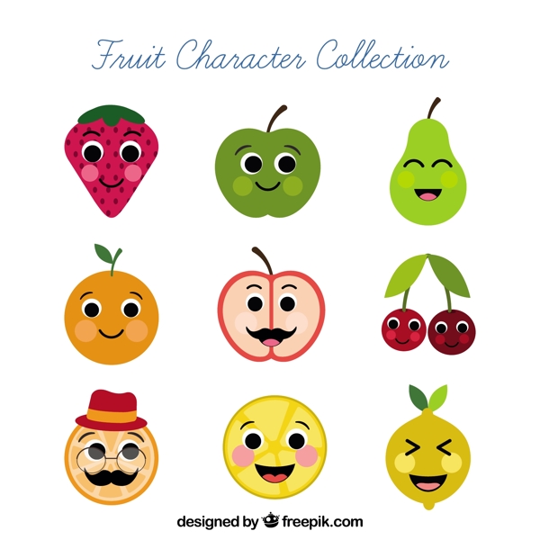 各种开爱的水果表情图标