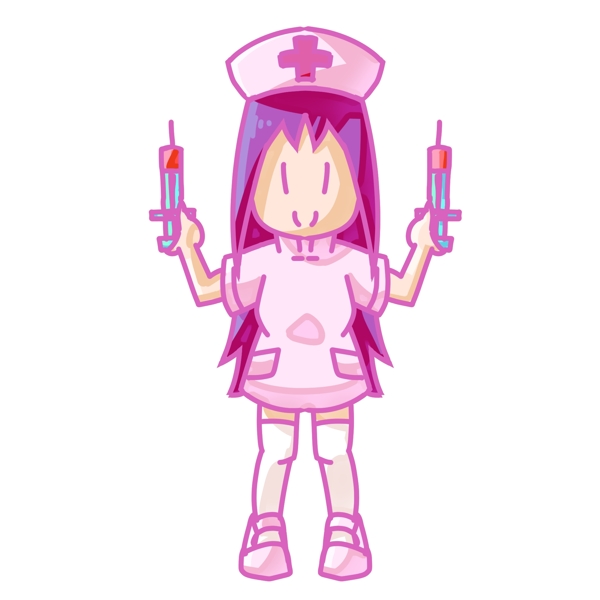 拿着针管的护士插画
