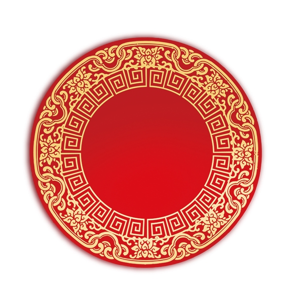 红色圆弧传统喜庆图案元素