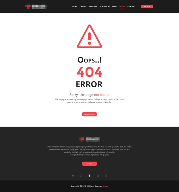 企业精美的创意设计网站之404错误界面