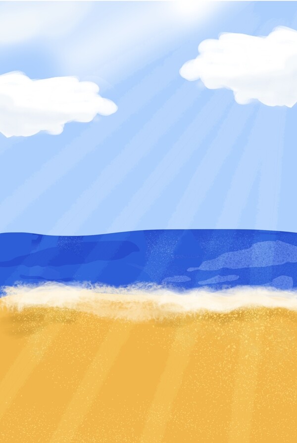 蓝色海洋沙滩背景
