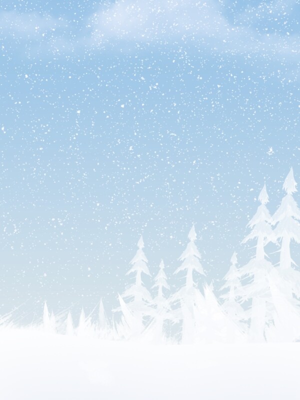 全原创冬季手绘雪景背景图