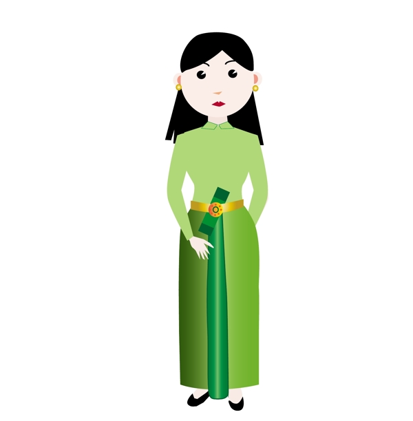 泰国的衣服绿色香蕉温和的大多数已婚