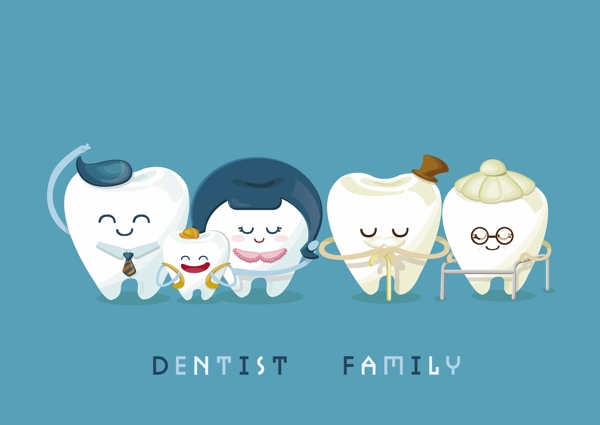 可爱的动漫牙齿家庭图片