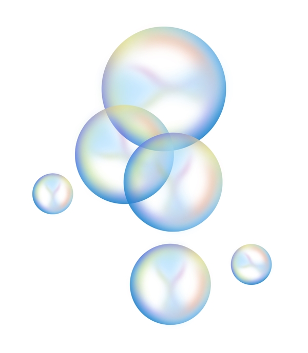 五彩的漂浮泡泡插画