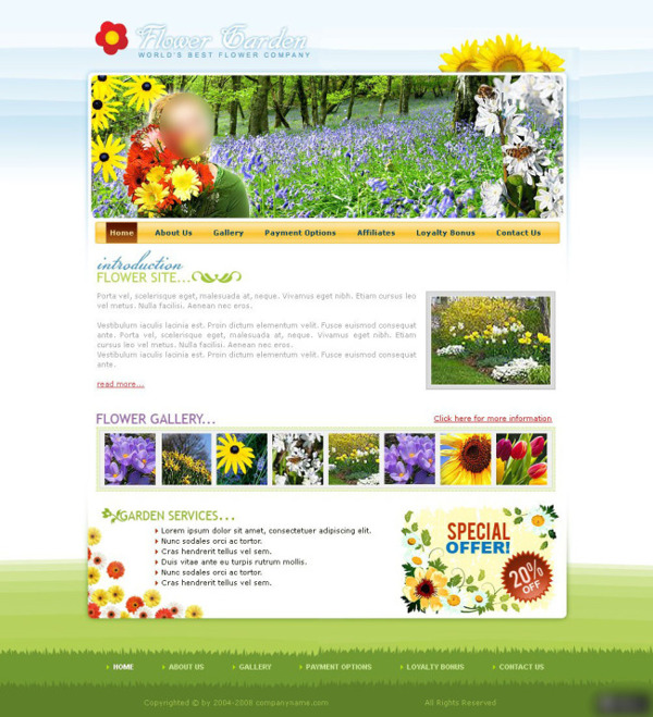 鲜花花店宣传网页设计