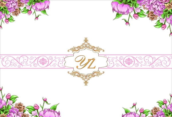 花朵背景婚礼背景欧式花纹图片